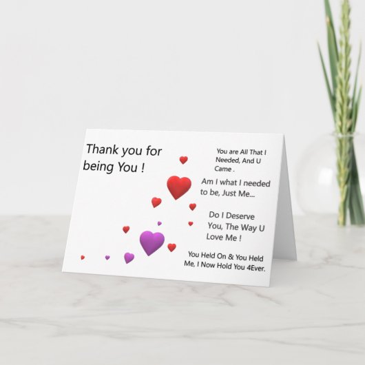 Danke, dass du U bist Dankeskarte (Vorderseite)