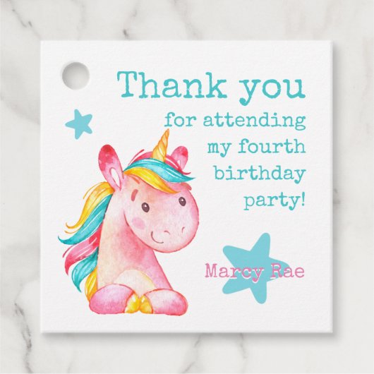 Danke, dass du Unicorn Party besucht hast Geschenkanhänger (Vorderseite)