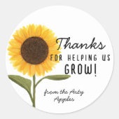 Danke, dass du uns beim Wachsen geholfen hast! Son Runder Aufkleber (Vorderseite)