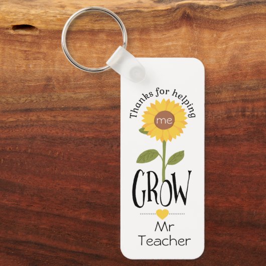 Danke, dass du uns geholfen hast, Lehrersonnenblum Schlüsselanhänger (Vorderseite)