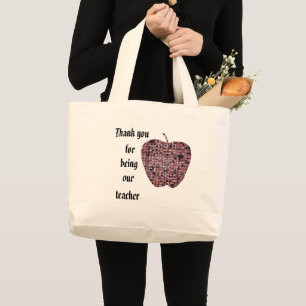 Danke, dass du unser Lehrer Red Mosaic Apple bist Jumbo Stoffbeutel
