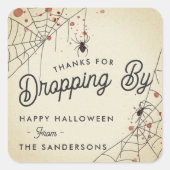 Danke, dass du von Halloween-Party Gevor gefallen Quadratischer Aufkleber (Vorderseite)