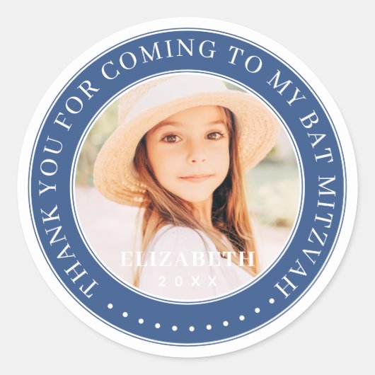 Danke, dass du zu meinem Bat Mitzvah-Foto gekommen Runder Aufkleber (Vorderseite)