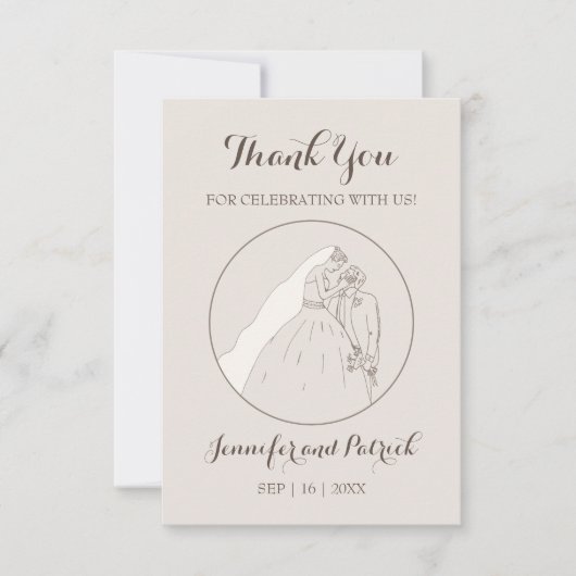 Danke, dass du zu unserer Hochzeit gekommen bist!  Dankeskarte (Vorderseite)