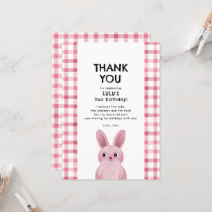 Danke, dass du zum Geburtstag des rosa Häschenmädc Einladung