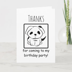 Danke, dass du zur Geburtstagsparty gekommen bist  Dankeskarte