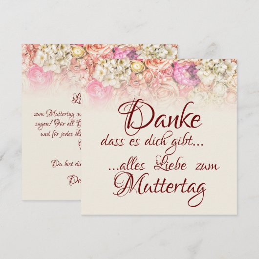 Danke, dass es dich gibt - Muttertag (Vorne/Hinten)