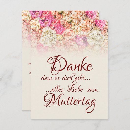Danke, dass es dich gibt - Muttertag (Vorne/Hinten)