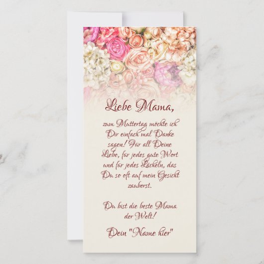 Danke, dass es dich gibt - Muttertag (Rückseite)