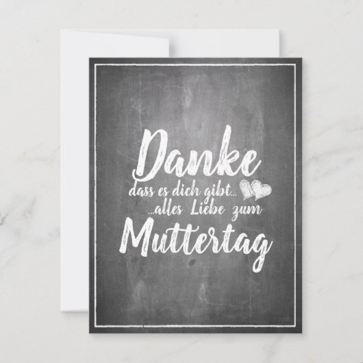 Danke, dass es Dich gibt - Muttertag - Kreidetafel (Vorderseite)