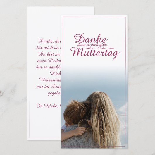 Danke, dass es dich gibt, Muttertag, Mutter & Kind (Vorne/Hinten)