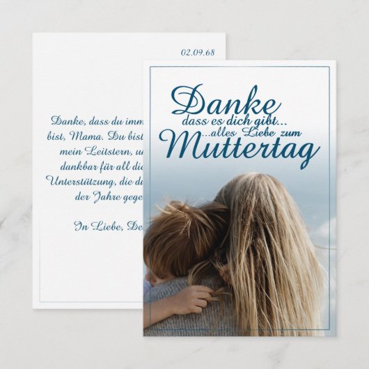 Danke, dass es dich gibt, Muttertag, Mutter & Kind (Vorne/Hinten)