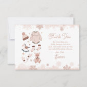 Danke, dass ihr Baby Dusche kalt draußen Schneeneu Dankeskarte (Vorderseite)