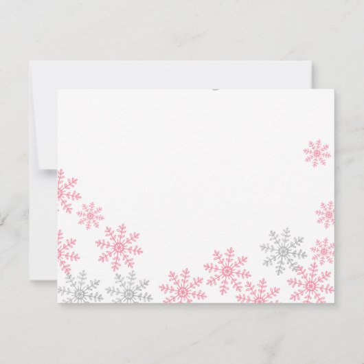 Danke, dass ihr die Karte Pink Silver Winter Schne (Rückseite)