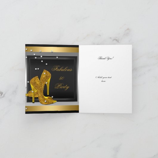 Danke, dass ihr die schwarzen Gold High Heels Kart Dankeskarte (Innenseite)
