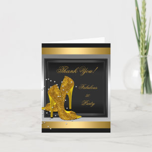 Danke, dass ihr die schwarzen Gold High Heels Kart Dankeskarte