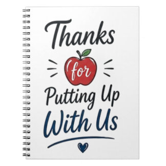 Danke, dass ihr euch mit uns abgefunden habt notizblock