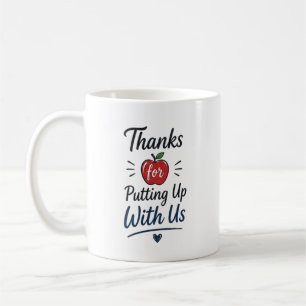 Danke, dass ihr euch mit uns abgefunden habt Perso Kaffeetasse
