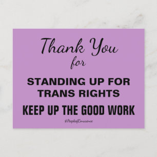 Danke, dass ihr für Trans-Menschen eintretet  Wide Postkarte