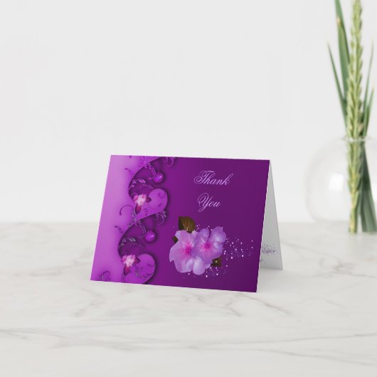Danke, dass ihr Lilac Purple Blumen Card erhalten Dankeskarte (Vorderseite)