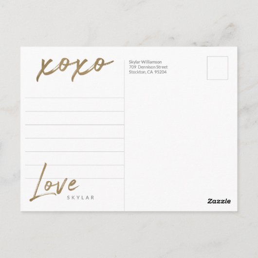 Danke, dass ihr mein Bridesmaid Gold Script seid Postkarte (Rückseite)