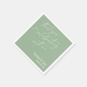 Danke, dass ihr mit uns feiert Sage Green Serviette (Ecke)