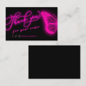 Danke, dass ihr Neonrosa Schmetterling habt Visitenkarte (Vorne/Hinten)