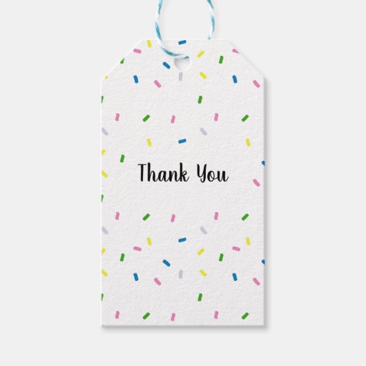 Danke, dass ihr Rainbow Sprinkles Pattern Geschenkanhänger (Vorderseite)