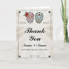 Danke, dass ihr Sugar Skulls Hochzeit Halloween Dankeskarte