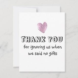 Danke, dass ihr uns ignoriert habt, als wir gesagt RSVP karte