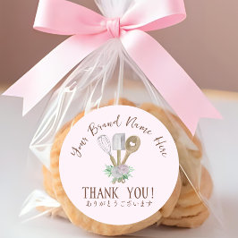 Danke, dass Sie Bäckerei Backen Utensipink Wasserf Runder Aufkleber