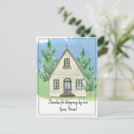 Danke, dass Sie bei unserem offenen Haus bleiben Postkarte (Stehend Vorderseite)