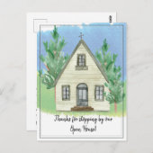 Danke, dass Sie bei unserem offenen Haus bleiben Postkarte (Vorne/Hinten)