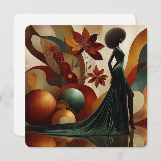 Danke, dass Sie Card Afroamerikanerin Abstrakt (Vorne/Hinten)