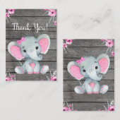 Danke, dass Sie Card Girl Elephant Dusche Begleitkarte (Vorne/Hinten)