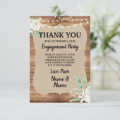 Danke, dass Sie Card Verlobung Weiße Blume Holz Einladung (Stehend Vorderseite)