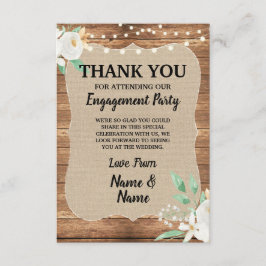 Danke, dass Sie Card Verlobung Weiße Blume Holz Einladung