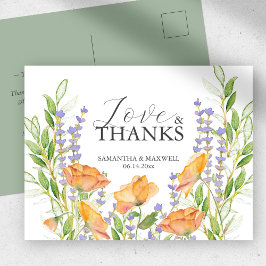 Danke, dass Sie Card Watercolor-Wildblumen Postkarte