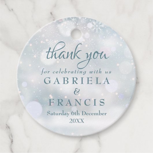 Danke, dass Sie das erste Winter Snowflakes Gastge Geschenkanhänger (Vorderseite)