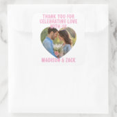 Danke, dass Sie das FOTO Liebe feiern Quadratischer Aufkleber (Tasche)