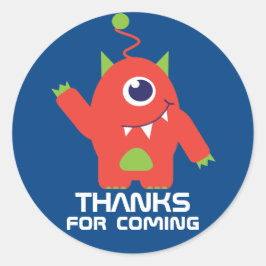 Danke, dass Sie die Alien Geburtstagsticker kommen Runder Aufkleber