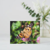 Danke, dass Sie die gemalte Lady Butterfly Postcar Postkarte (Stehend Vorderseite)