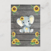 Danke, dass Sie die Girl Elephant Dusche, Sonnenbl Begleitkarte (Rückseite)