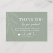 Danke, dass Sie die Karte Minimal Leaf | Sage Gree (Vorderseite)