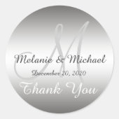 Danke, dass Sie die Monogramm-Aufkleber hochgezink Runder Aufkleber (Vorderseite)