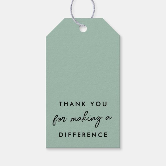 Danke, dass Sie einen Unterschied gemacht haben Geschenkanhänger (Vorderseite)
