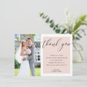 DANKE, DASS SIE Foto elegantes schwarzes Rosa Dankeskarte (Stehend Vorderseite)