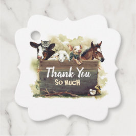 Danke, dass Sie Geburtstagsparty der Landtiere Geschenkanhänger