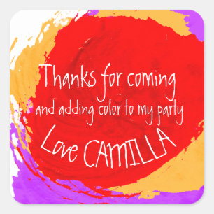 Danke, dass Sie gekommen sind, um Art Party Anstri Quadratischer Aufkleber