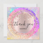 Danke, dass Sie Glitzer Pink Holograph gekauft hab Einladung (Vorderseite)